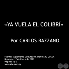 YA VUELA EL COLIBR - Por CARLOS BAZZANO - Domingo, 17 de Enero de 2021